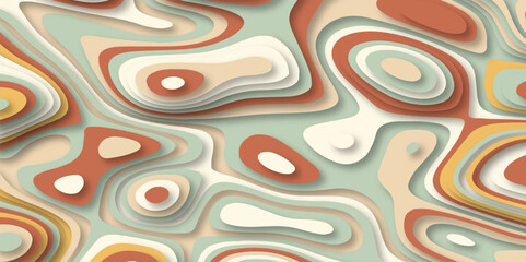 Colorful 3D abstract background vector with waves and lines. Multicolor papercut background design.
