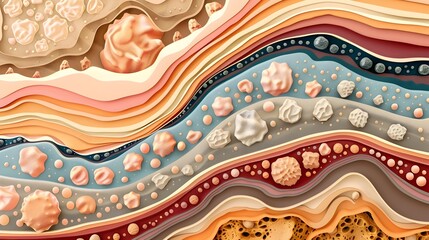 Vibrant Fluid Abstract Landscape with Colorful Organic Swirls and Flowing Patterns