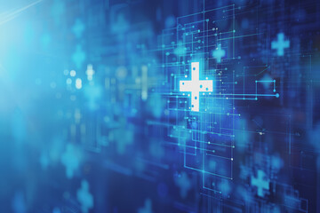 Obraz premium Healthcare, blue colors, abstract background, abstract modern, abstract technology.