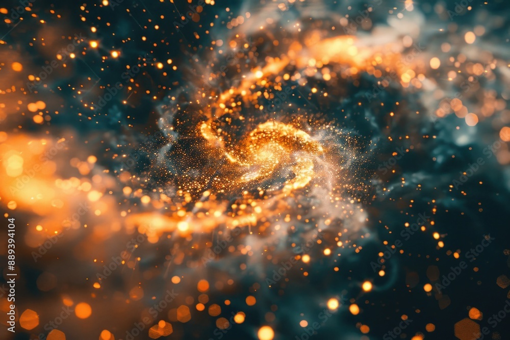 Aufkleber Aerial view of a spiral pattern formed by clouds or atmospheric phenomenon, suitable for use in science, technology, and educational contexts
