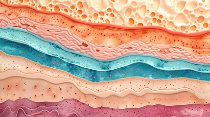 Vibrant Layered Topographic Landscape in Abstract Style