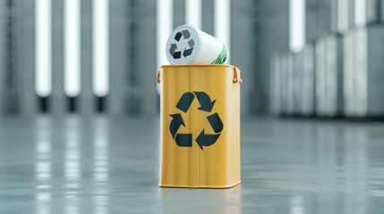 Visualize community recycling programs and their contribution to waste reduction goals in Micro Stock images. Height Resolution Photo, , Minimalism,