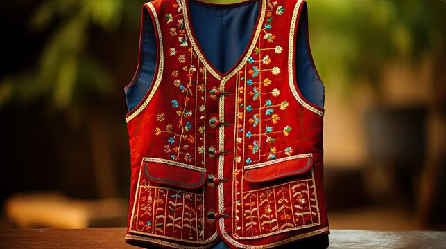 Sindhi ajrak waistcoat Ajrak koti dress design for girls traditional outfit sindhi clothes image stock  