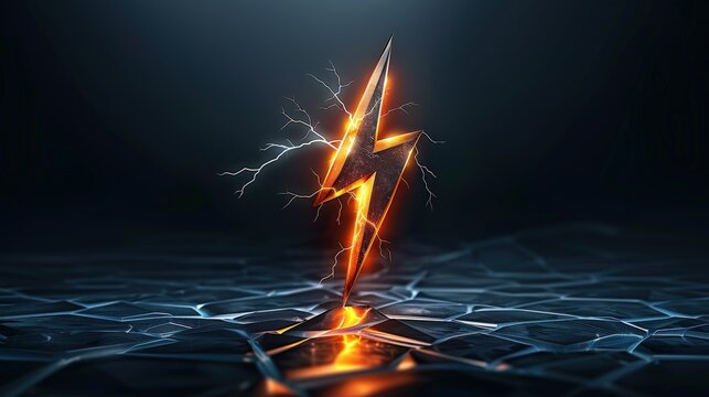 An iron lightning bolt striking with anger