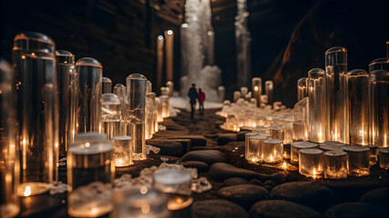 generate an image of a surreal landscape made