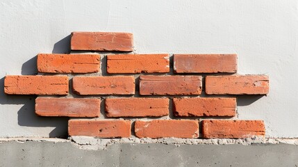 Obraz premium Red brick wall texture with rustic charm, perfect for depicting urban nostalgia and vintage architectural styles. Illustrater Image, Shiny, bright, beautiful , Minimalism,