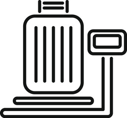 Luggage being weighed on an airport scale, symbolizing travel and baggage allowance