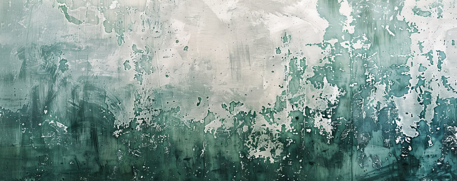 A textured wall background with abstract designs in shades of green and white, evoking a sense of freshness and calm.