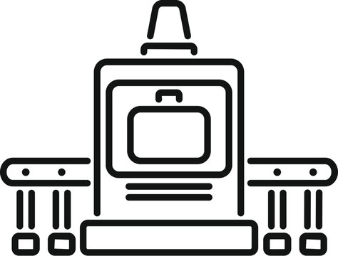 recommend clip art: Luggage scanner x raying baggage on conveyor belt for airport security check