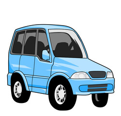 Car vector illustration with a cute and beautiful model