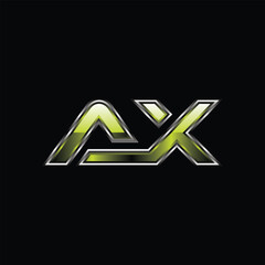 Initial AX Modern Metallic Geometric Business Creative Design Template Logo