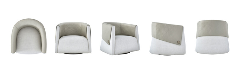 Modern Armchair 002 interior furniture on transparent background png 3d rendering