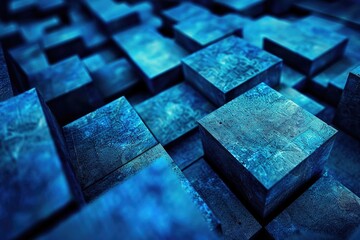 A group of blue cubes stacked on top of each other
