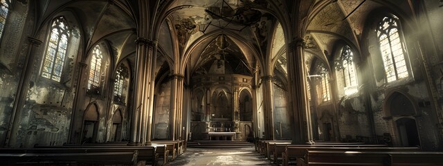 Interior of the old cathedral, church