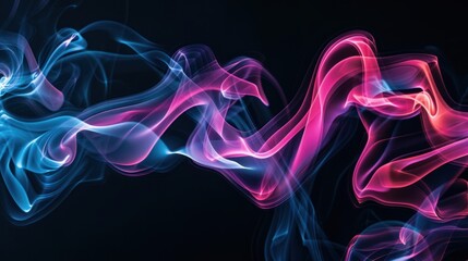 Naklejka premium Abstract Smoke Art: Pink and Blue Swirls
