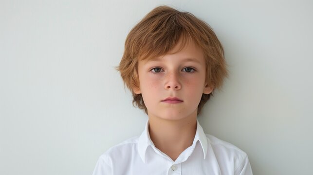 Portrait of a grumpy young child 