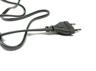 EU plug power supply isolated on white background.