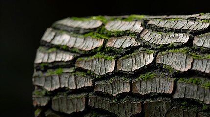 Tree bark pattern with mossy patches, great for depicting forest floors and natural textures in illustrations. Illustrater Image, Shiny, bright, beautiful , Minimalism,