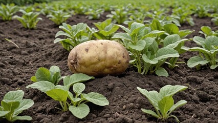 Rustic Potato Harvest Banner  Natures Bounty in Brown and Green