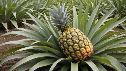 Golden Pineapple Oasis Vibrant Tropical Harvest Scene