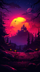 Fototapeta premium Spooky Pumpkin Halloween Background