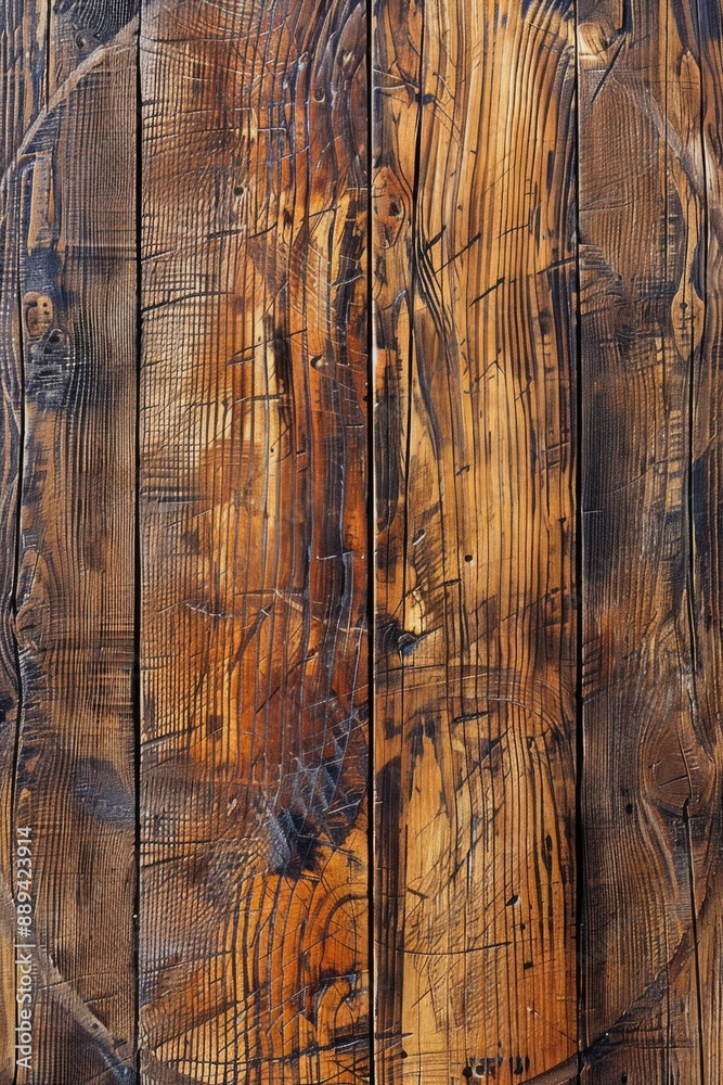 Poster close-up shot of a wooden table with intricate grain pattern