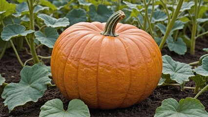 Obraz premium Harvest Bounty Vibrant Pumpkin Patch Overlooking The Earth