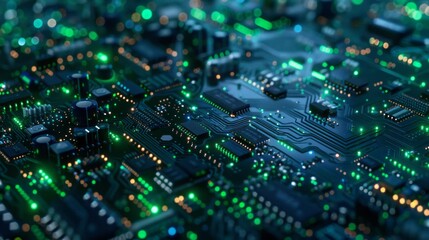 Obraz premium big data on circuit board hologram