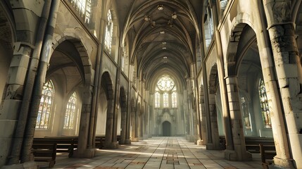 Fototapeta premium Interior of the old cathedral, church