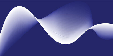 Smooth flow of wavy shape with gradient vector abstract background, dark blue design curve line energy motion, relaxing music sound or technology