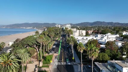 Santa Monica At Los Angeles California United States. Capturing The Hustle And Bustle Of A Vibrant City From Above. Industrial Landscape Panoramic City View Amazing. Industrial Town.
