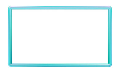 light blue plastic frame, volumetric. Multi-colored edging for photos and presentations, design. Vector illustration Eps 10.