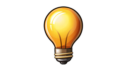 A glowing glass light bulb, isolated on white, symbolizes bright ideas and electric innovation