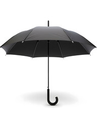 Elegant Black Umbrella Isolated on a Light Background