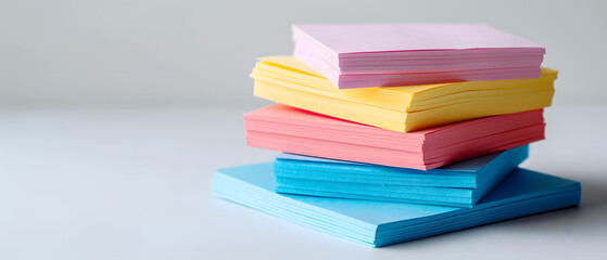 Colorful Stacked Paper Sheets for Creative Design and Office Use