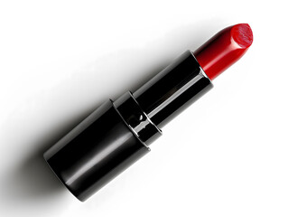 Elegant Red Lipstick on a Minimalistic White Background