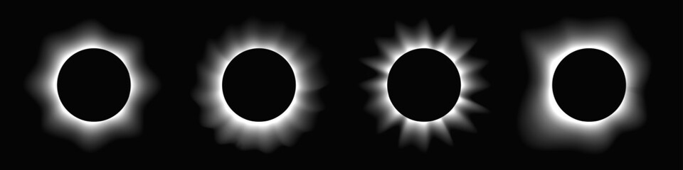 Set of circle illuminate light frames