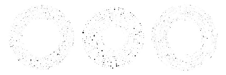 Obraz premium Set of circle halftone dotted backgrounds