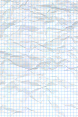 White clean crumpled checkered paper
