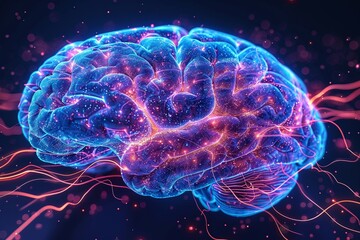 Fototapeta premium MRI scan of a brain flat minimal background bright studio lighting highlighting the detailed medical imagery