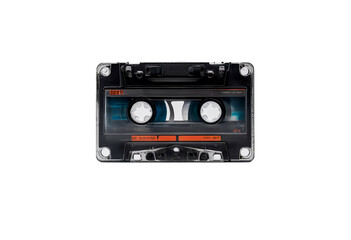 Fototapeta premium cassette tape olated background white audio disuse high fidelity media obsolete beach shoe radio record stereo