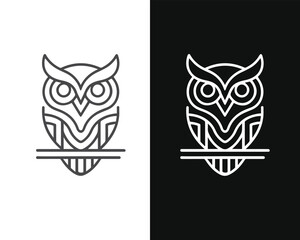 Minimalist Mascot Style Owl Vector For Logo or Icon