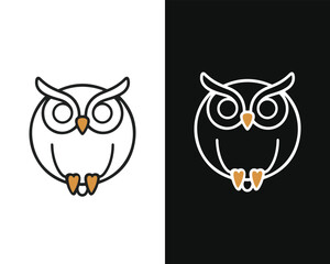 Fototapeta premium Minimalist Mascot Style Owl Vector For Logo or Icon