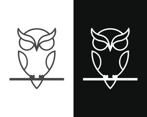 Obraz premium Minimalist Mascot Style Owl Vector For Logo or Icon