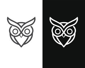 Minimalist Mascot Style Owl Vector For Logo or Icon