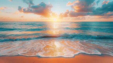 Peaceful Sunrise Beach on Luxury Honeymoon Shoreline wallpaper.