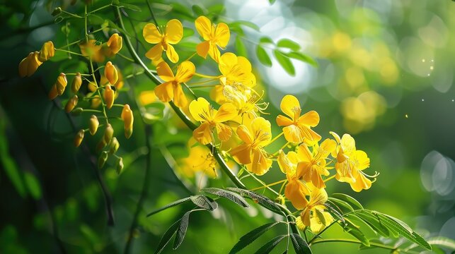 Edible plant with yellow flowers cassia siamea or siamese senna