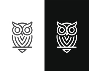Minimalist Mascot Style Owl Vector For Logo or Icon