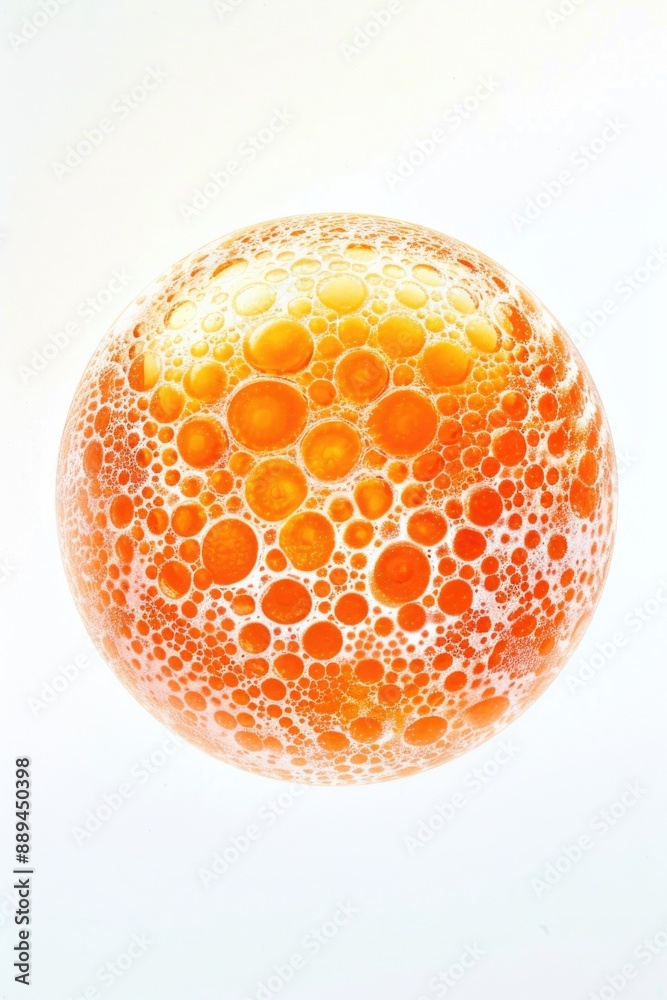 Aufkleber a close-up shot of an orange with soap bubbles floating on its surface