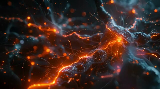Abstract background of stunning neuron network footage - Powered by Adobe